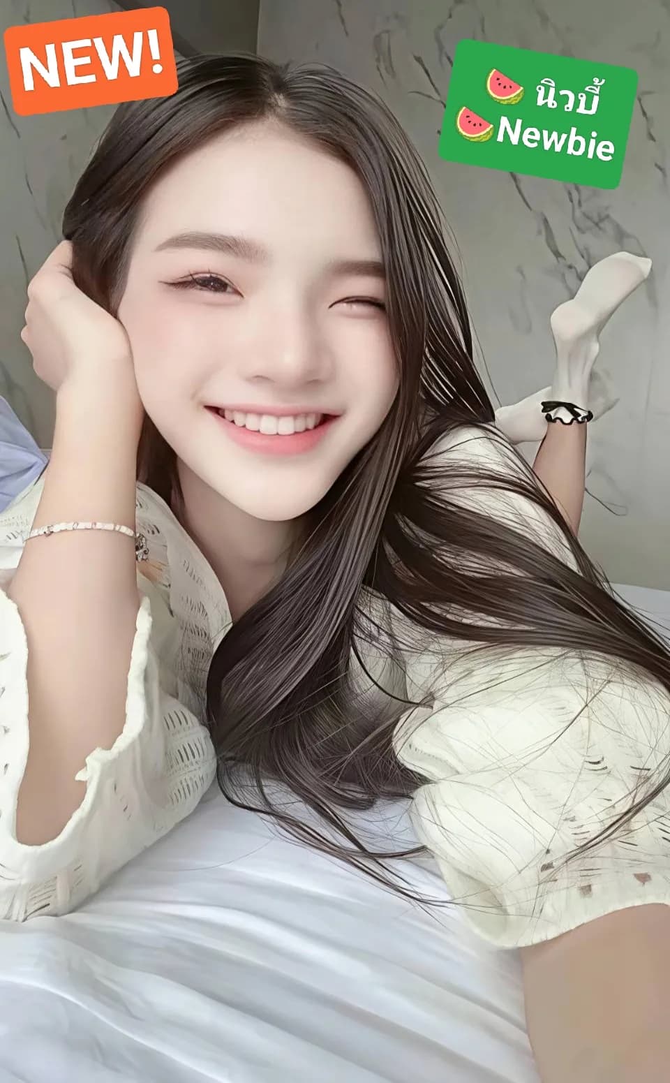 🍉นิวบี้ Newbie🍉 💕BNK88💕💥New💥🔥อายุ20 ตัวเล็กสวยน่าร้ากก ขาวใสวิ้งบางกรอบ 20yo Young &Cute Freshy Thin & Crispy🔥 ไซด์ไลน์ กรุงเทพมหานคร เขตห้วยขวาง