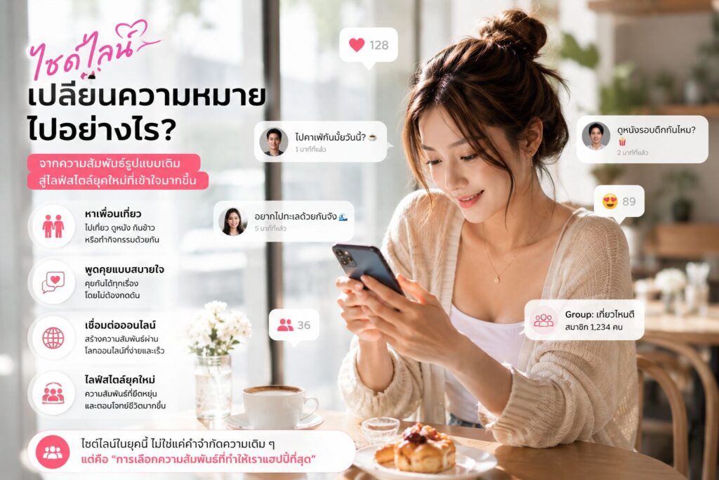 ไซด์ไลน์เปลี่ยนความหมายไปอย่างไรในยุคใหม่ พร้อมไลฟ์สไตล์ การหาเพื่อนคุย หาเพื่อนเที่ยว และคอมมูนิตี้ออนไลน์บน NongNong