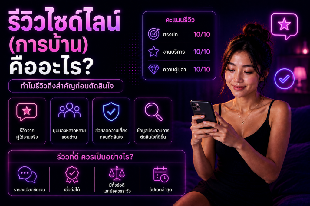 รีวิวไซด์ไลน์ หรือการบ้านจากผู้ใช้งานจริง ที่ช่วยประกอบการตัดสินใจก่อนค้นหาข้อมูลเกี่ยวกับไซด์ไลน์