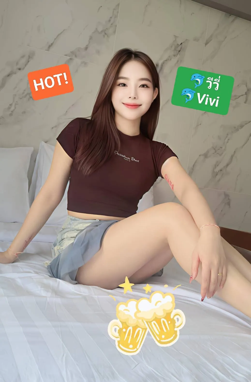 🐬 วีวี่ Vivi🐬💕BNK88💕🔥อายุ20 บางกรอบงานดีมีการบ้าน cute& crispy /w reviews🔥🥪งานเดี่ยว/คู่ Solo/Sanwich🥪 รับงานไซด์ไลน์ กรุงเทพมหานคร เขตบางนา BTS รูปที่ 3 | NongNong
